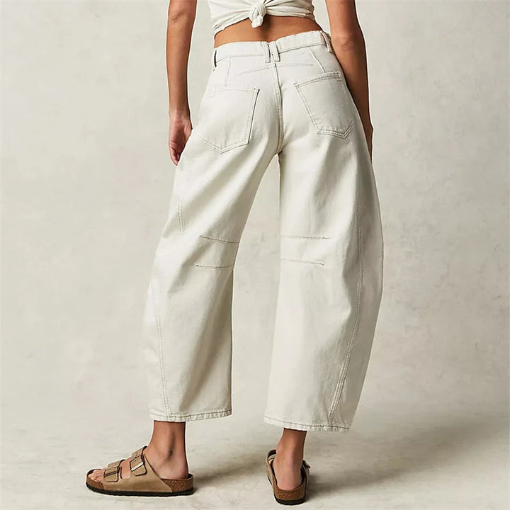 Malvine | Barrel Leg Cotton Denim Jeans