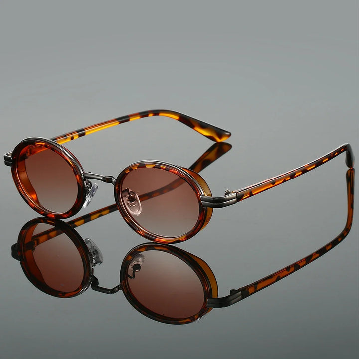 Slim Rim Oval Metal Sunglasses