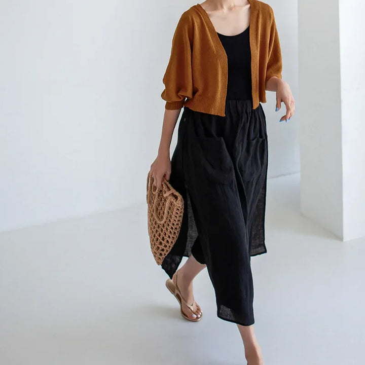 Adelina | Wide Leg 100% Linen Skirt
