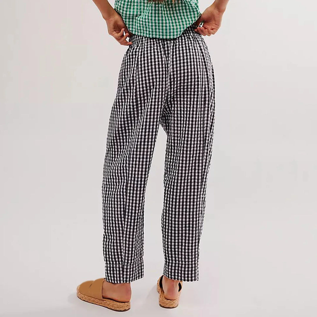 Hilda | Checked Elastic Waist Trousers
