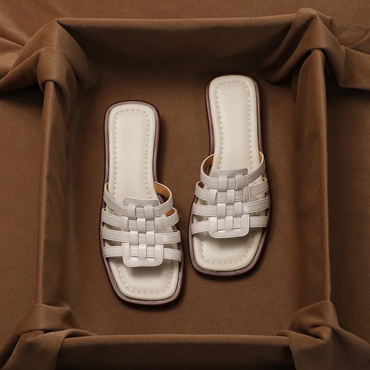 Andreanne | Hand Woven Square Toe Slides