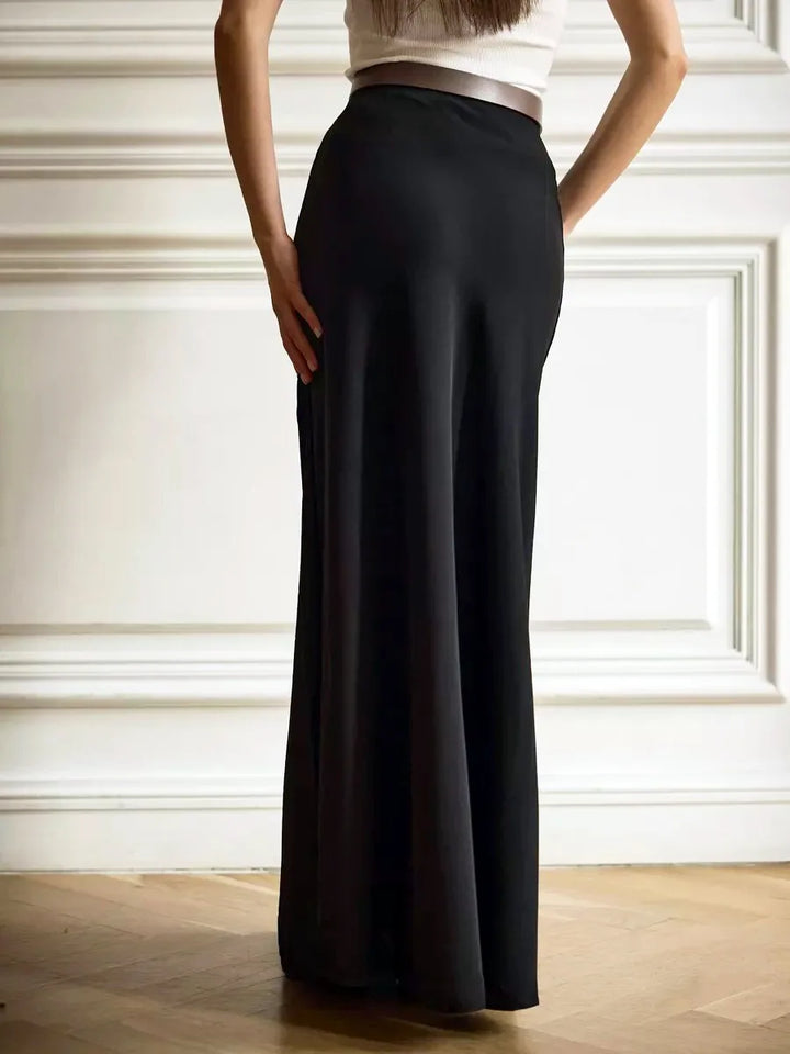 Deborah | Fishtail Hem Satin Maxi Skirt