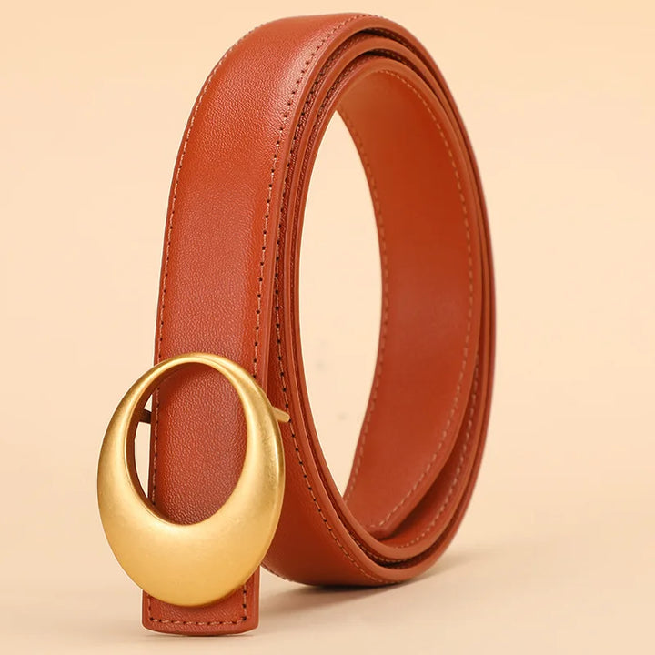 Full Grain Leather Crescent Buckle Belt