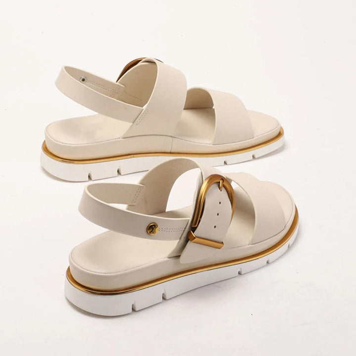Valeria | Cross Strap Gold Buckle Sandals