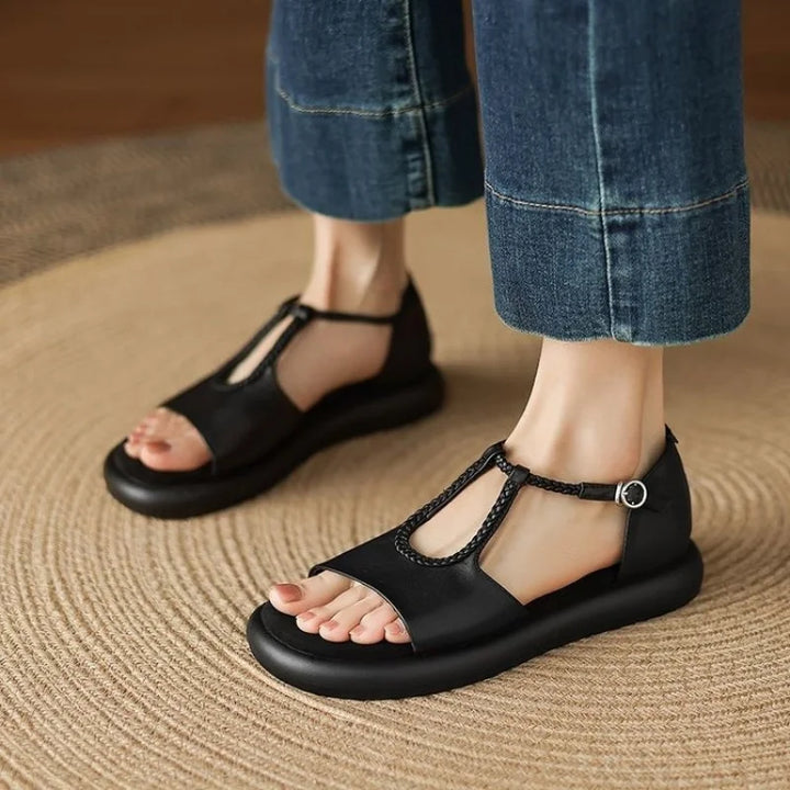 Claudia | Braided Strap Buckle Sandals