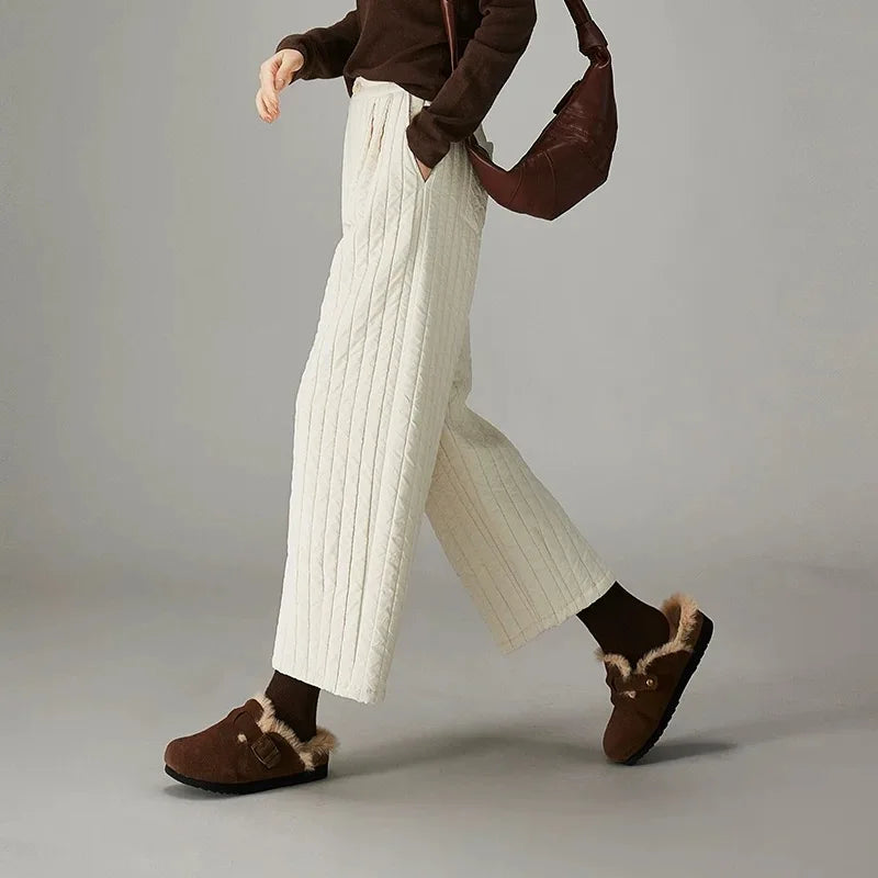 Helene | Quilted Insulated Wide Leg Pants