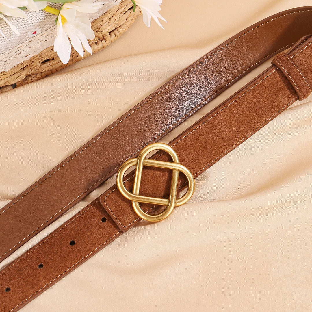 Suede Knot Buckle Belt, 2.8 cm Wide