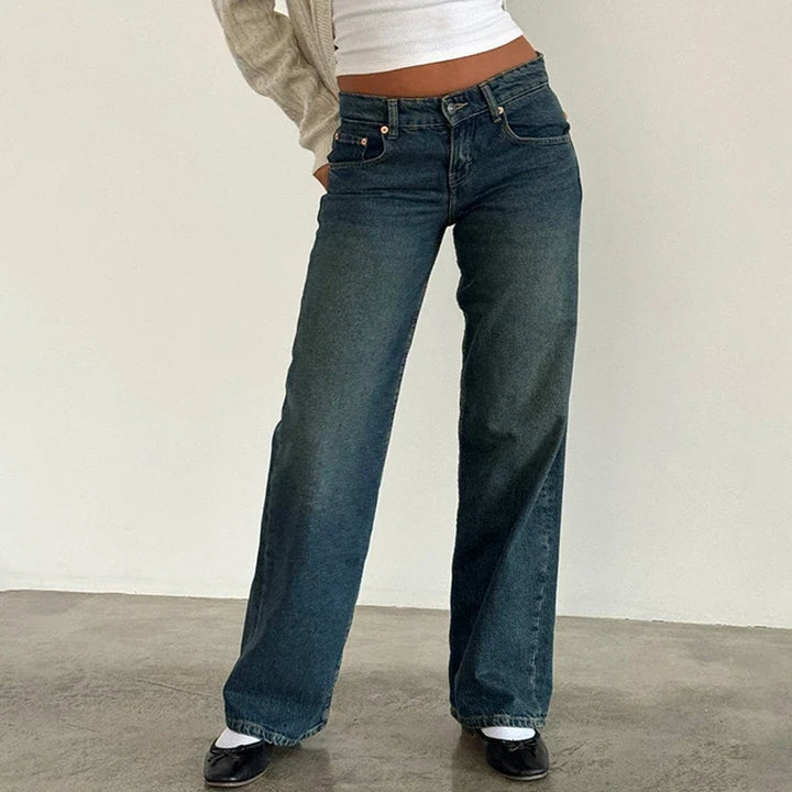 Justina | Mid Rise Wide Leg Jeans