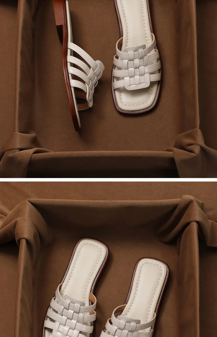 Andreanne | Hand Woven Square Toe Slides