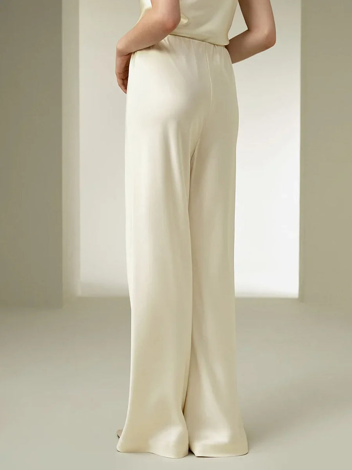 Seraphine | Satin Weave Wide Leg Trousers