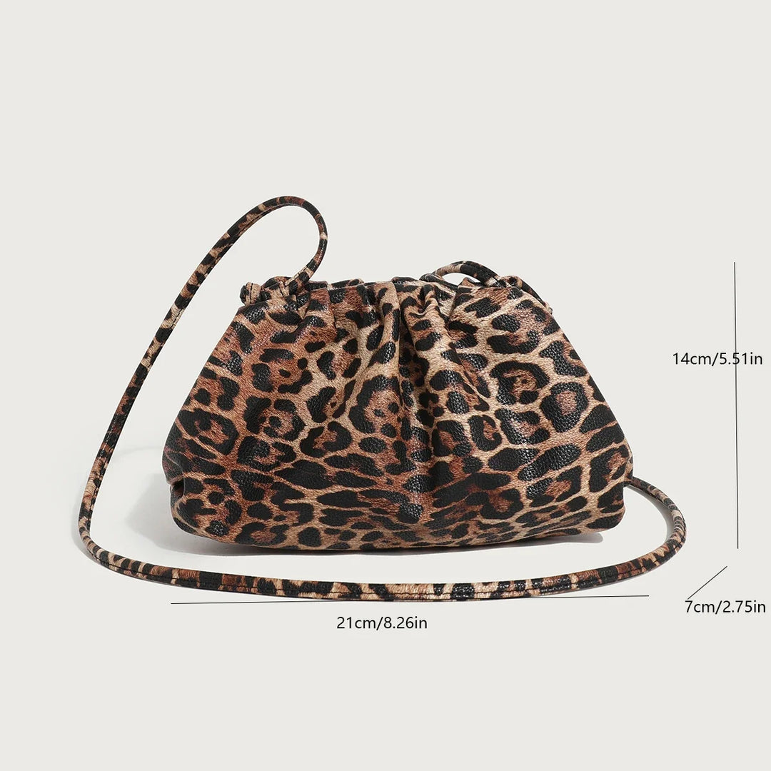 Leopard Print Hasp Clutch, Linen Lined