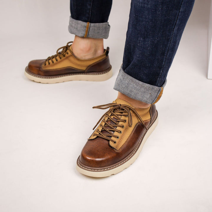 Célestin | Leather Canvas Lace-Up Sneakers