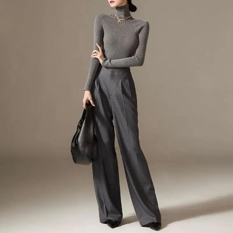 Octavie | Draped Cotton Wide Leg Trousers