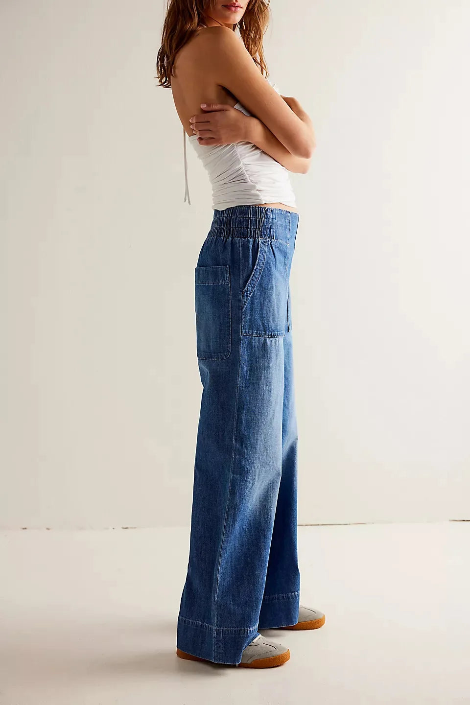 Melina | Loose Fit High Rise Wide Jeans