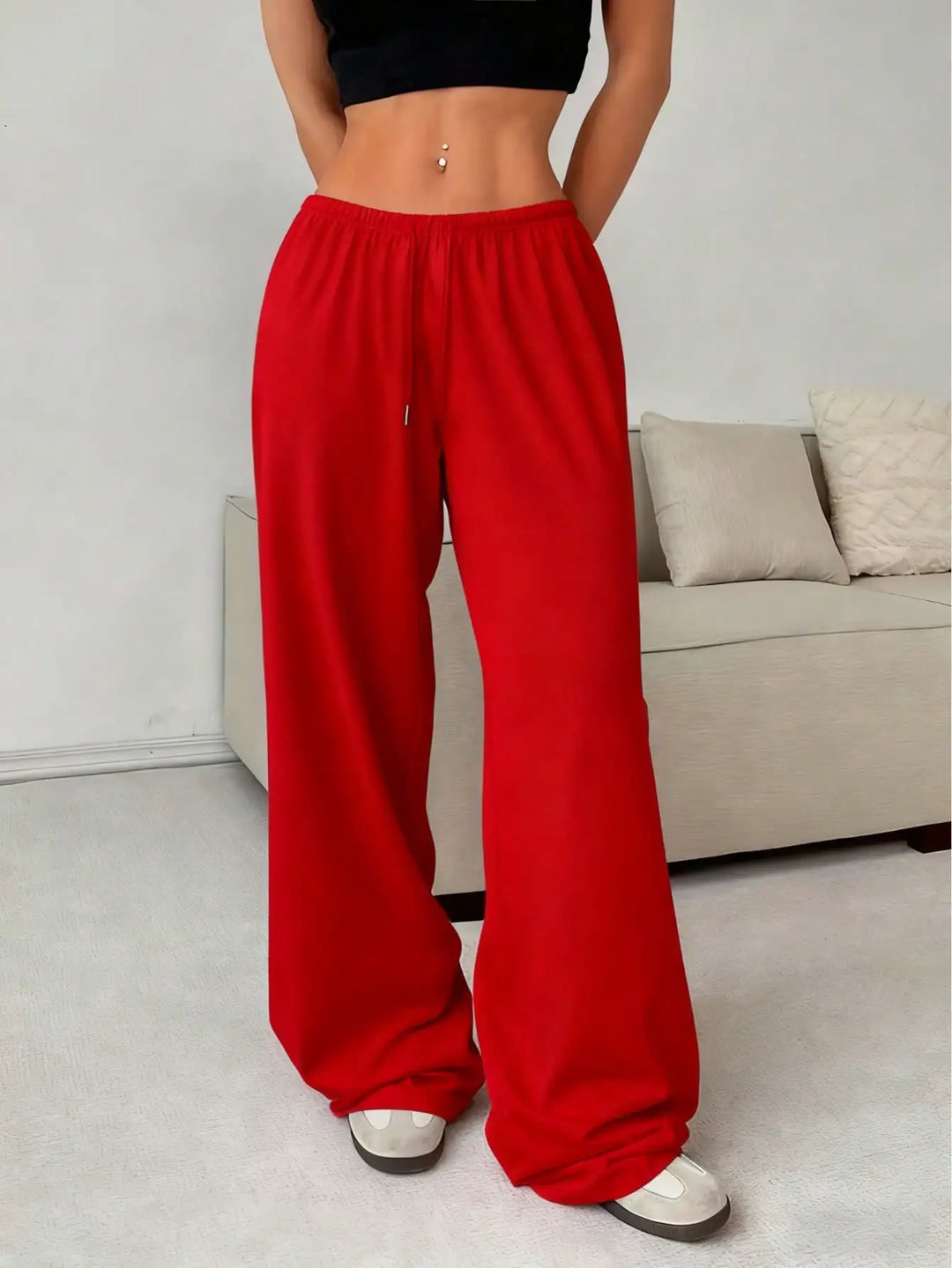 Olivette | Drawstring Wide Leg Jogger Pants