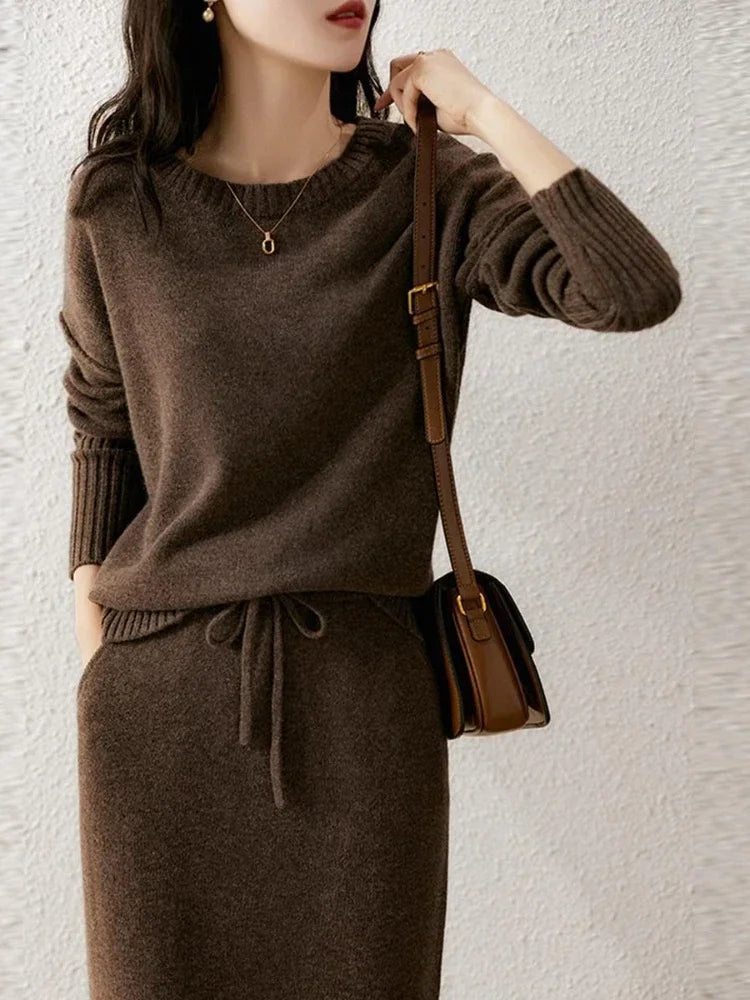 Rosette | Cotton Knit Sweater and Skirt