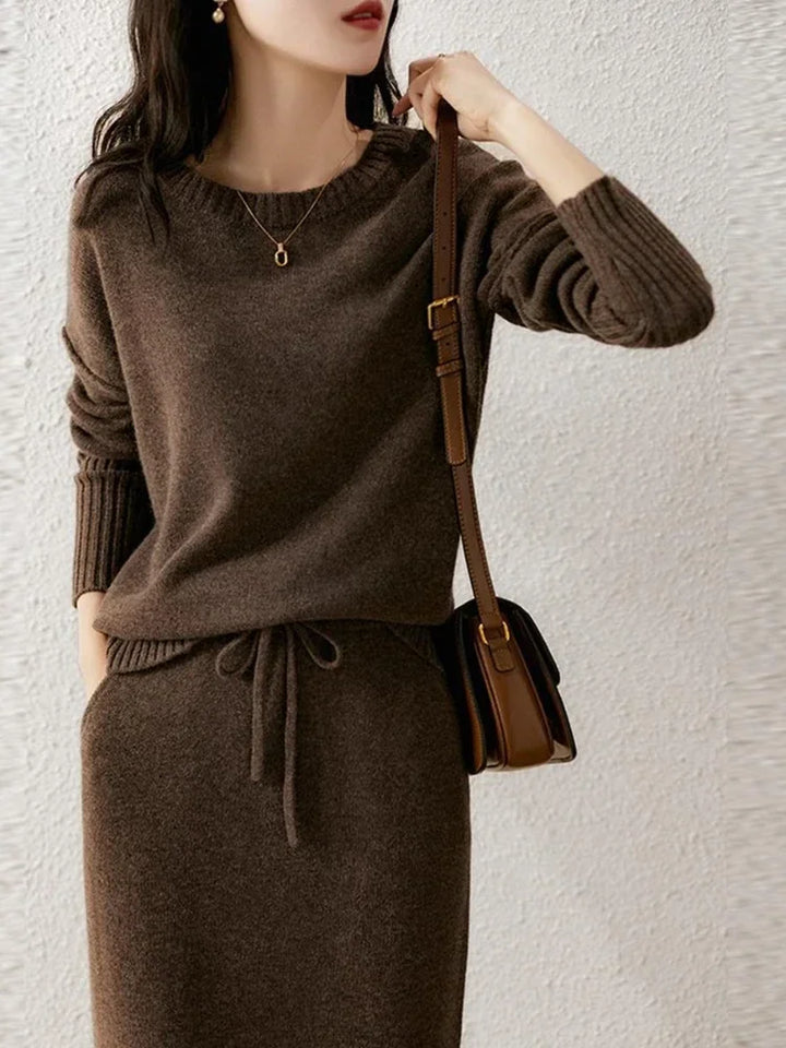 Rosette | Cotton Knit Sweater and Skirt