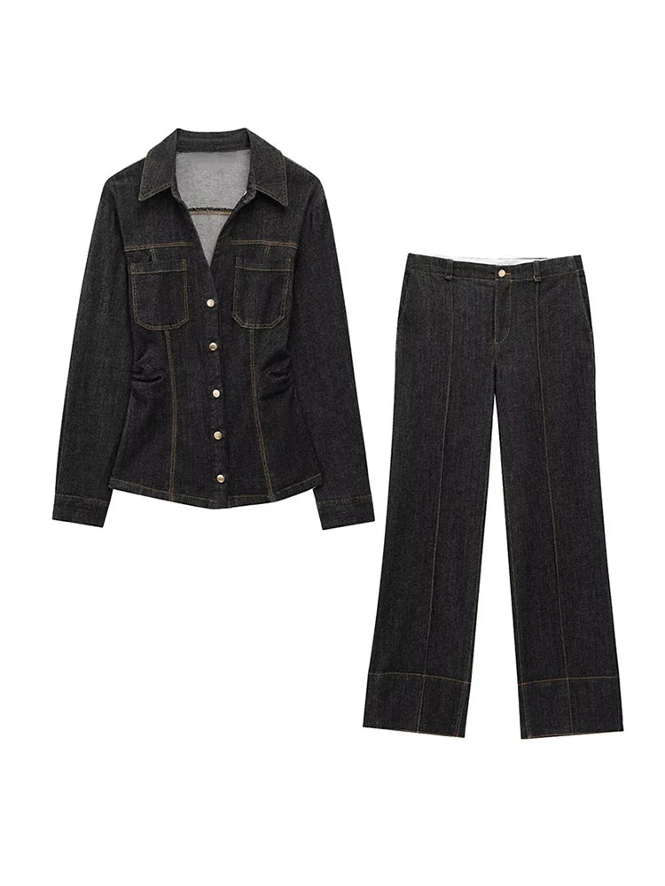 Anne | Heavy Denim Blazer and Trousers