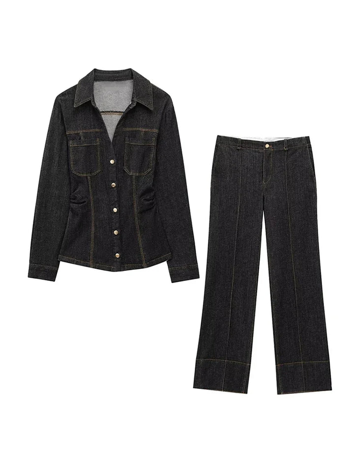 Anne | Heavy Denim Blazer and Trousers