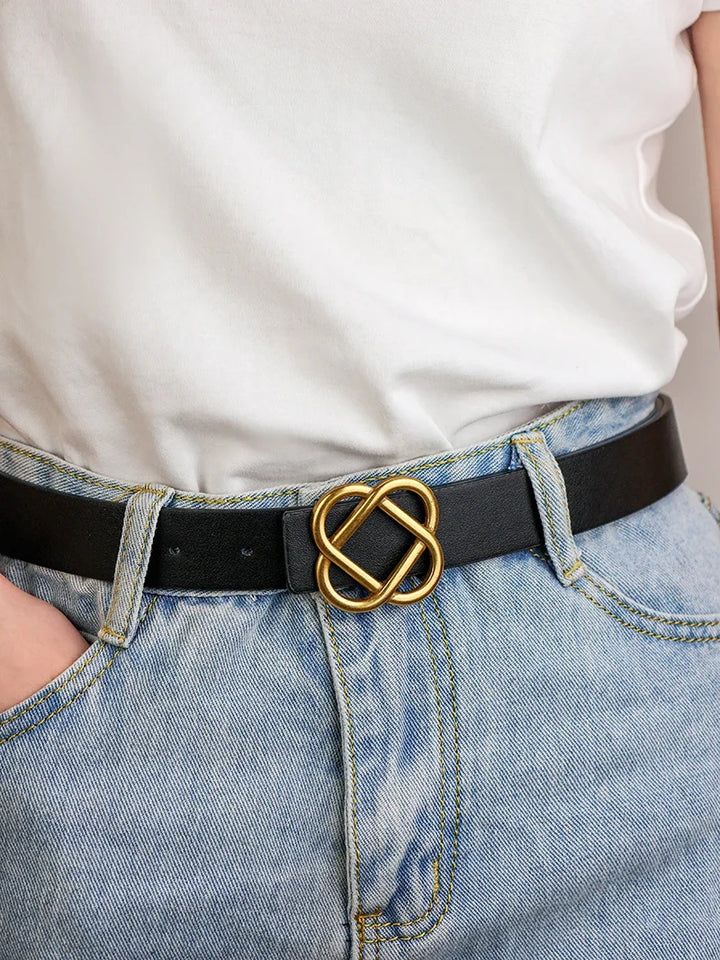 Suede Knot Buckle Belt, 2.8 cm Wide
