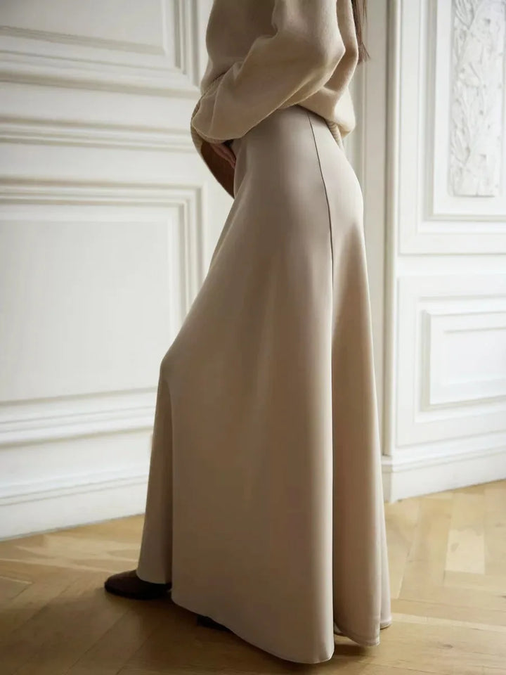 Deborah | Fishtail Hem Satin Maxi Skirt
