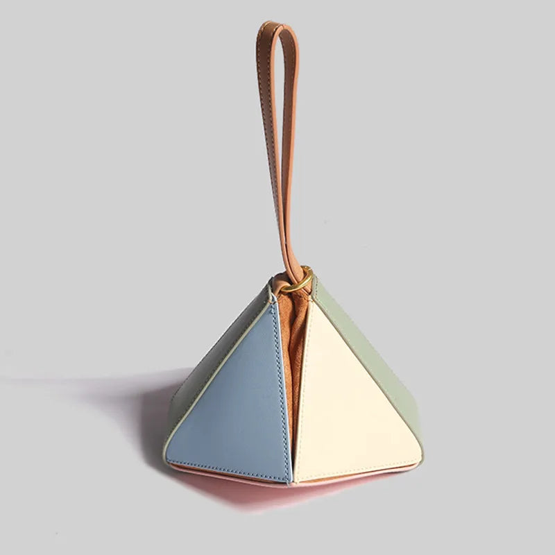 Faceted Panel Structured Handbag