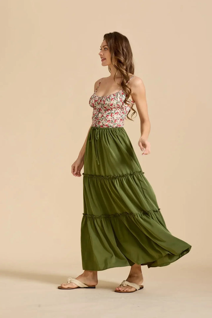Vivian | 100% Cotton Drawstring Maxi Skirt