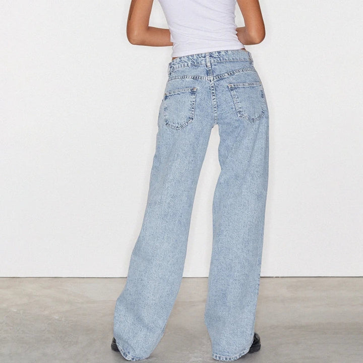 Justina | Mid Rise Wide Leg Jeans