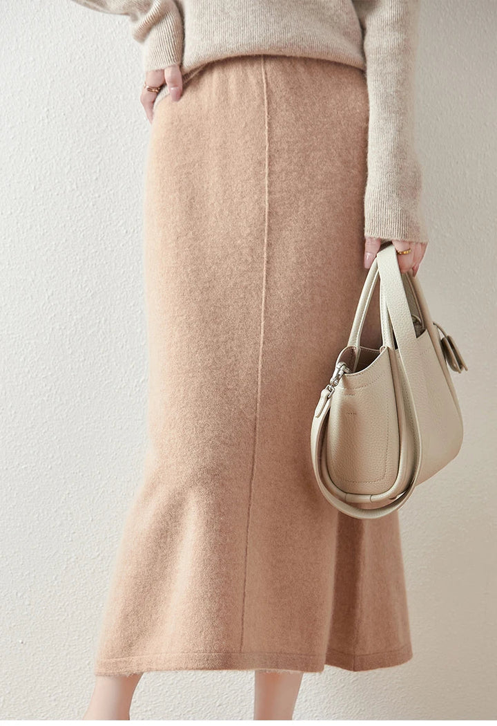 Eulalie | High Waist Merino Wool Skirt