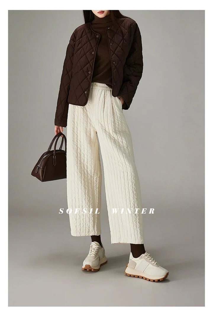 Helene | Quilted Insulated Wide Leg Pants