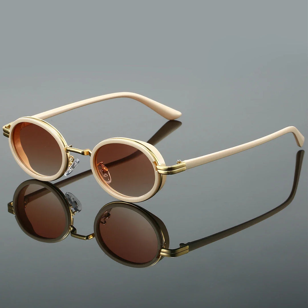 Slim Rim Oval Metal Sunglasses