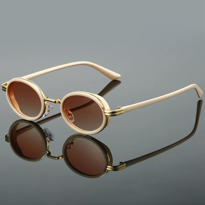 Slim Rim Oval Metal Sunglasses