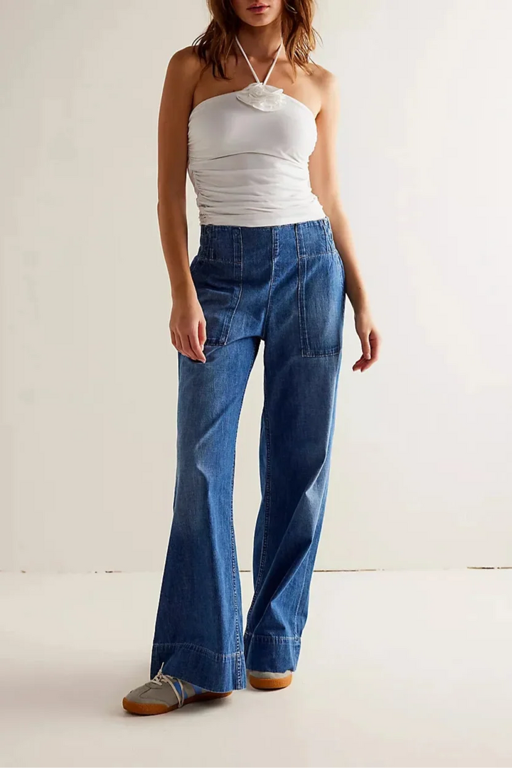 Melina | Loose Fit High Rise Wide Jeans