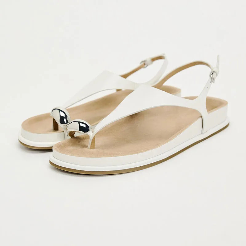 Eudora | Metal Trim Ankle Strap Flats