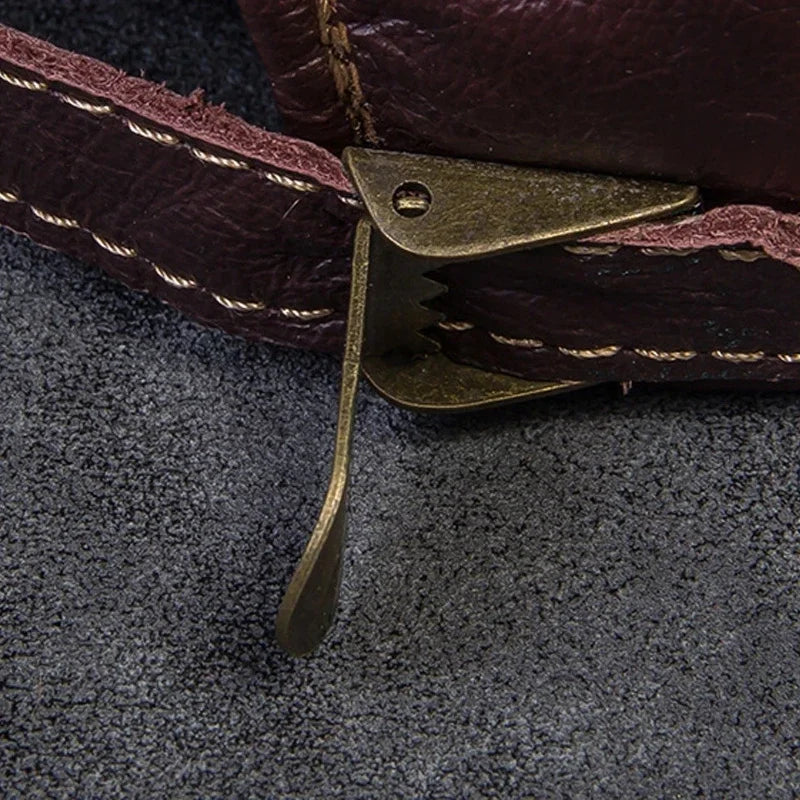 Panelled Leather Flat Cap