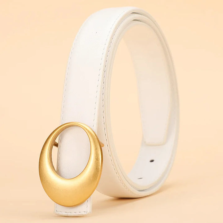 Full Grain Leather Crescent Buckle Belt