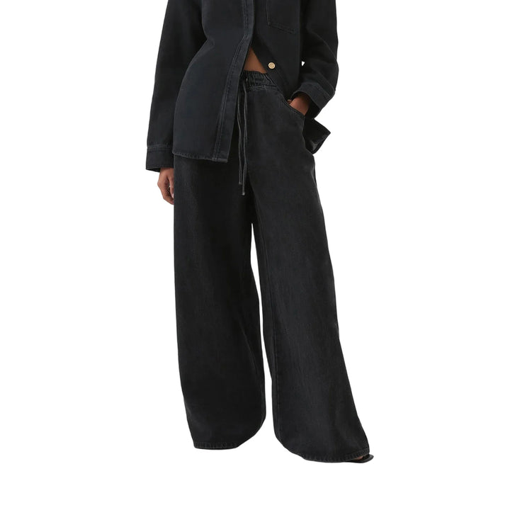 Mariange | Drawstring Wide Leg Denim Jeans