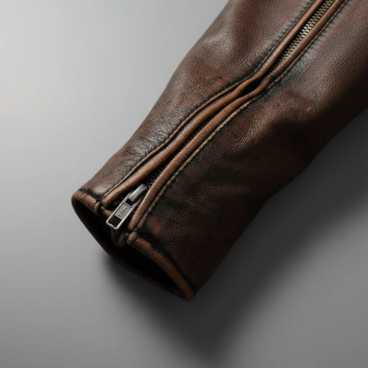 Alphege | Cotton Lined Leather Jacket