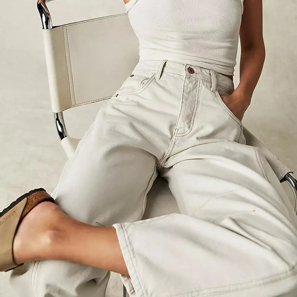 Malvine | Barrel Leg Cotton Denim Jeans