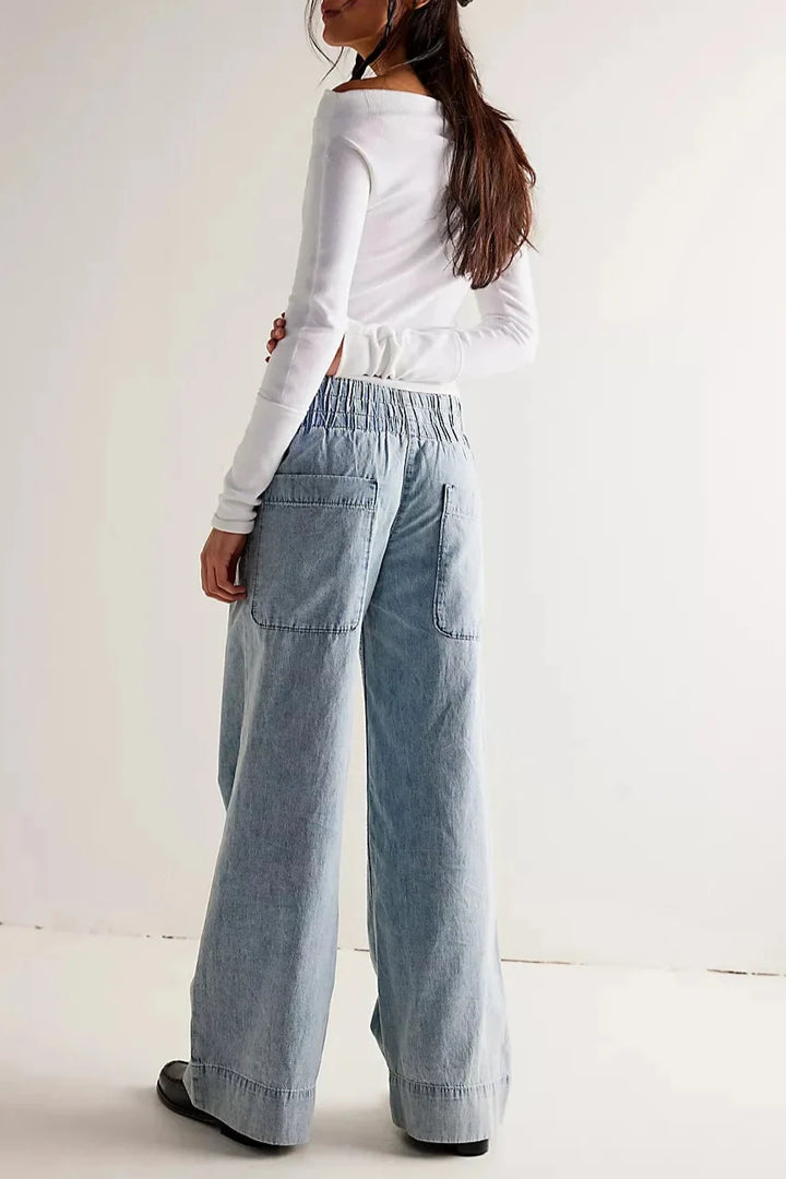 Melina | Loose Fit High Rise Wide Jeans