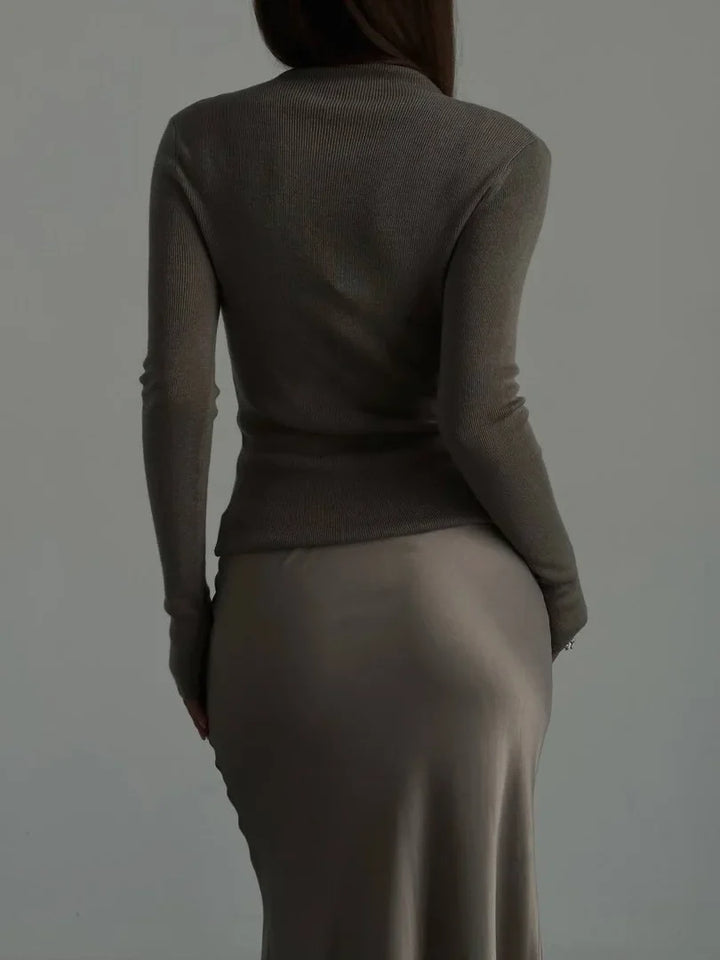 Deborah | Fishtail Hem Satin Maxi Skirt