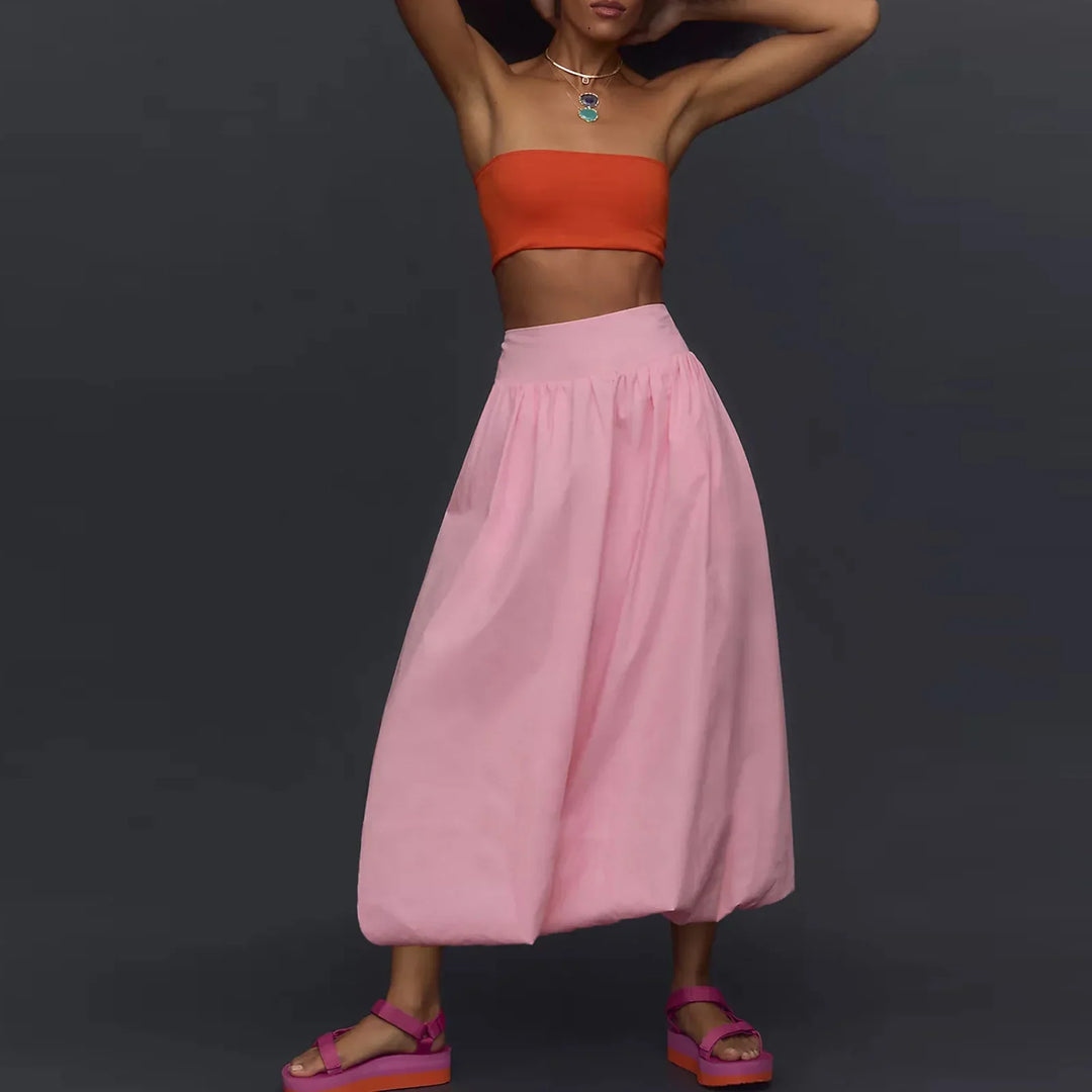 Sybil | Gathered Balloon Hem Skirt