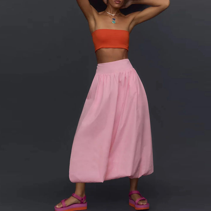 Sybil | Gathered Balloon Hem Skirt