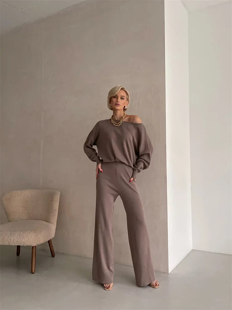 Irenee | Off Shoulder Knit Two Piece Set