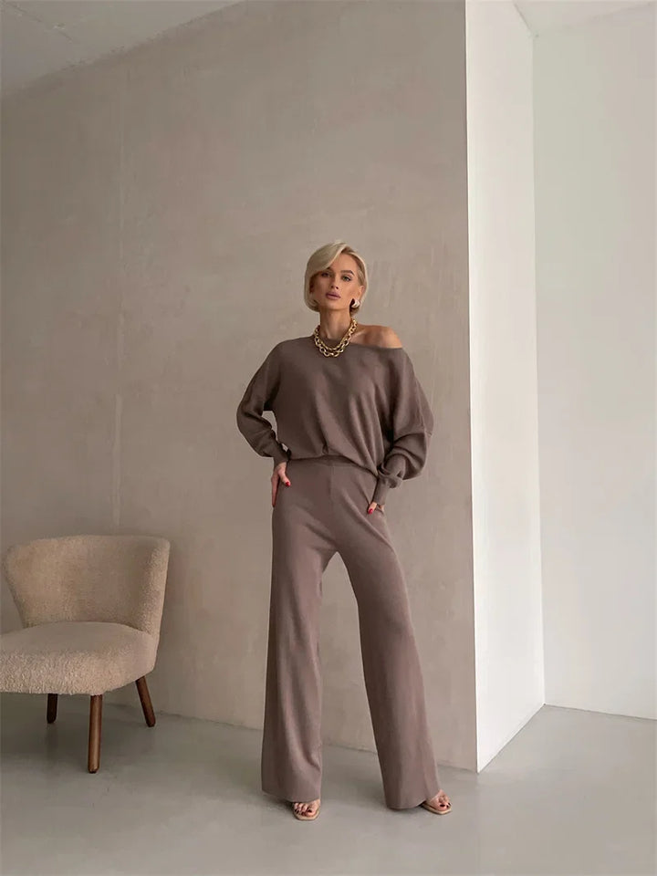 Irenee | Off Shoulder Knit Two Piece Set