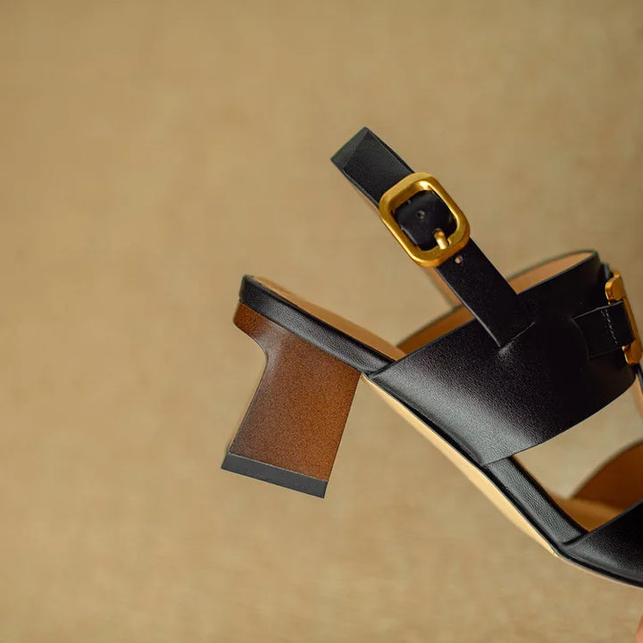 Hortensia | Chain Detail Block Heel Sandals