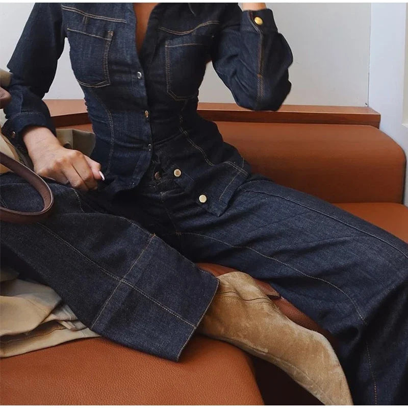 Anne | Heavy Denim Blazer and Trousers