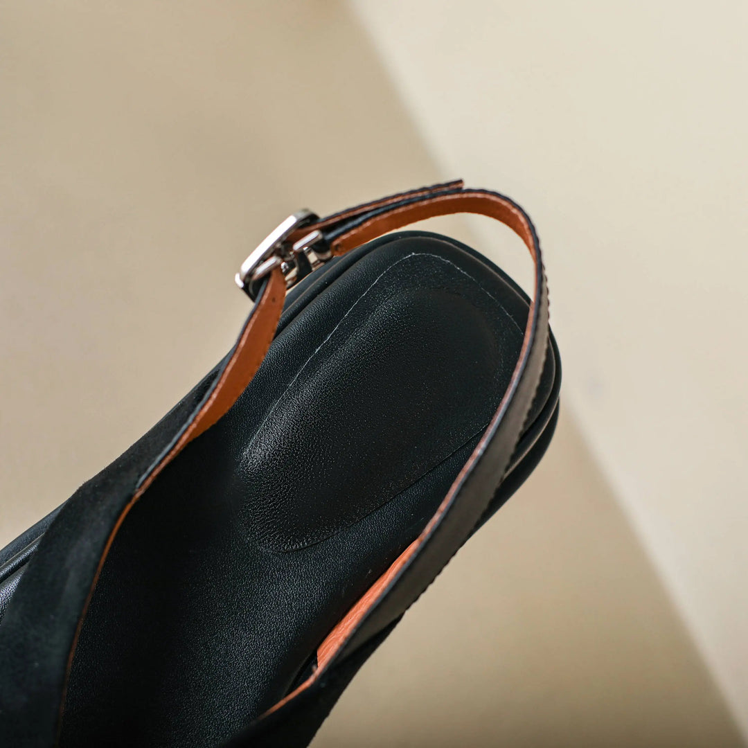 Maximilienne | Leather Low Platform Sandals