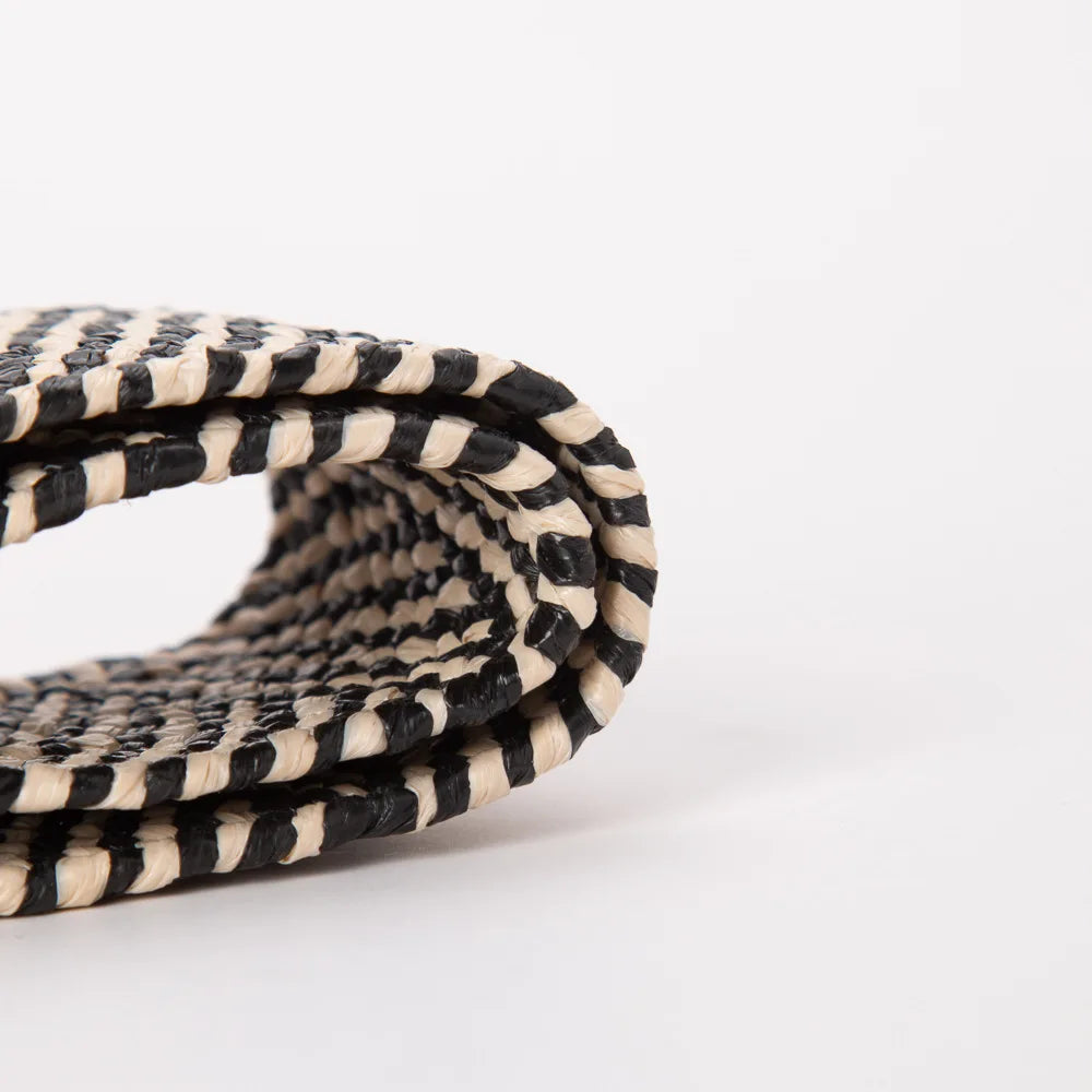 Woven Straw Belt, Wood Ring Buckle