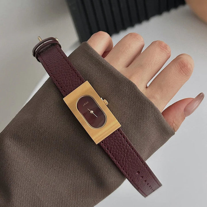 Brass Case Watch, Leather Strap